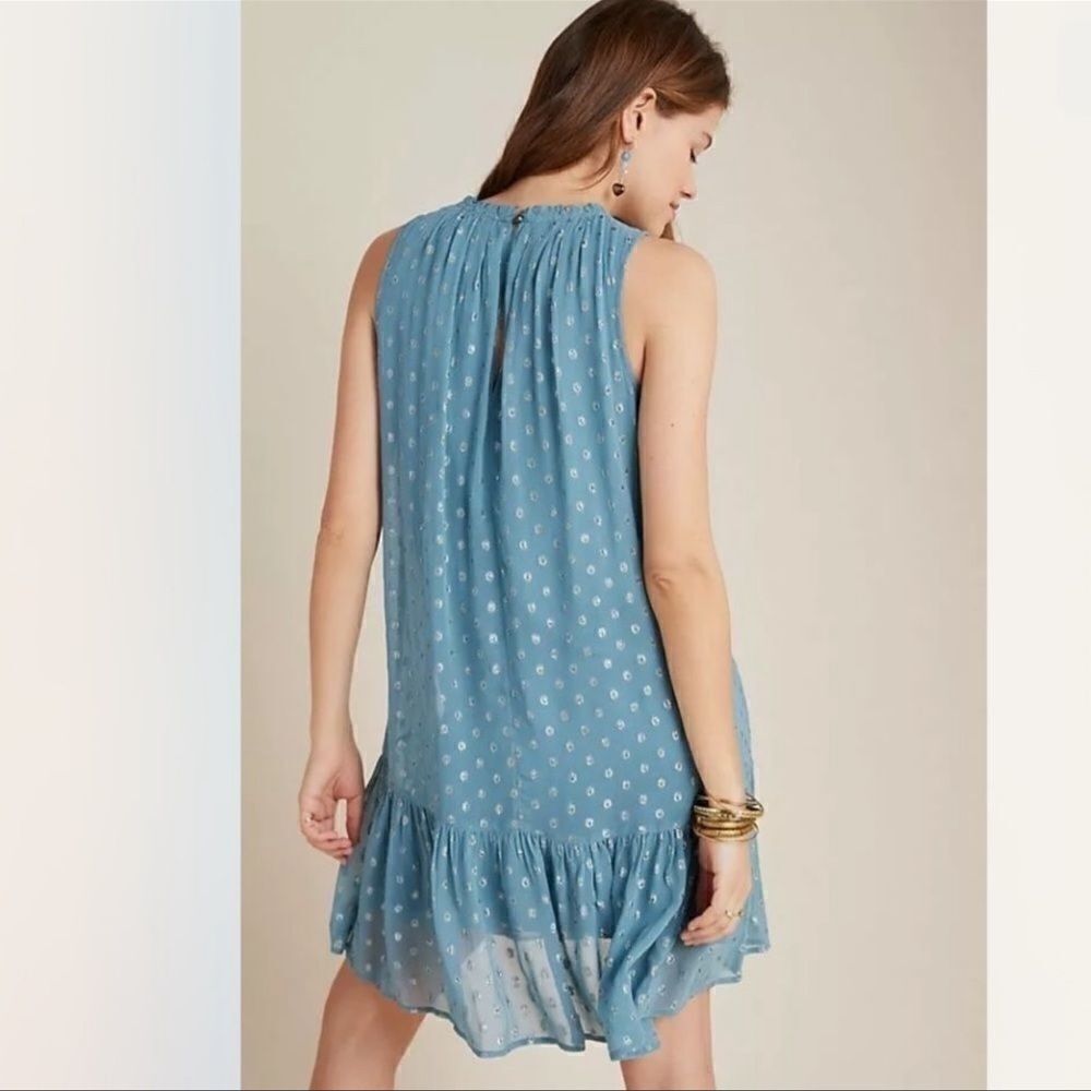 Anthropologie - Blue Natalie Flounced Tunic Dress - Picture 3 of 7
